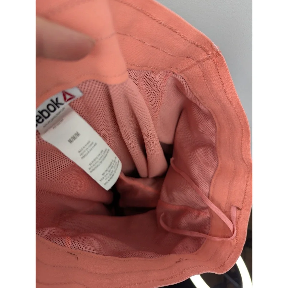 REEBOK Women's Maroon Pink Joggers M Elastic Ankle Pockets Drawstring Mesh Lined